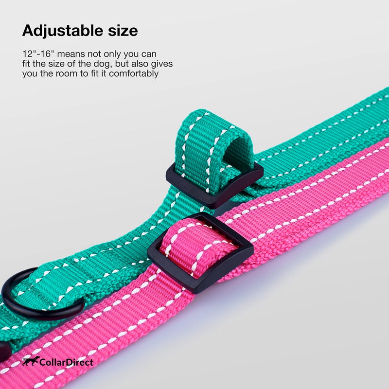 CollarDirect Reflective Dog Collar for a Small, Medium, Large Dog or Puppy with a Quick Release Buckle - Boy and Girl - Nylon Suitable for Swimming (12-16 Inch, Pink) - Image 5